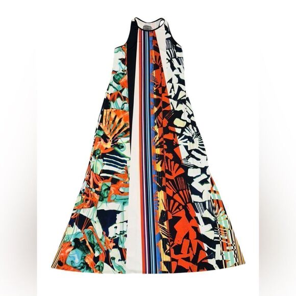 Clover Canyon x REVOLVE Ink Strokes Racerback Multicolored Maxi dress sz medium - Picture 4 of 10